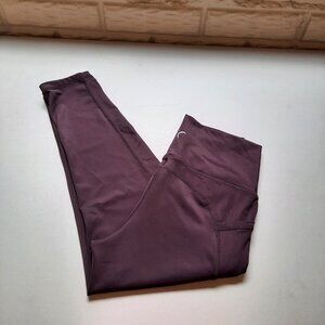 Zyia Active‎ Brilliant Legging Womens 6-8 Wine Hi-Rise Capri 20" Performance